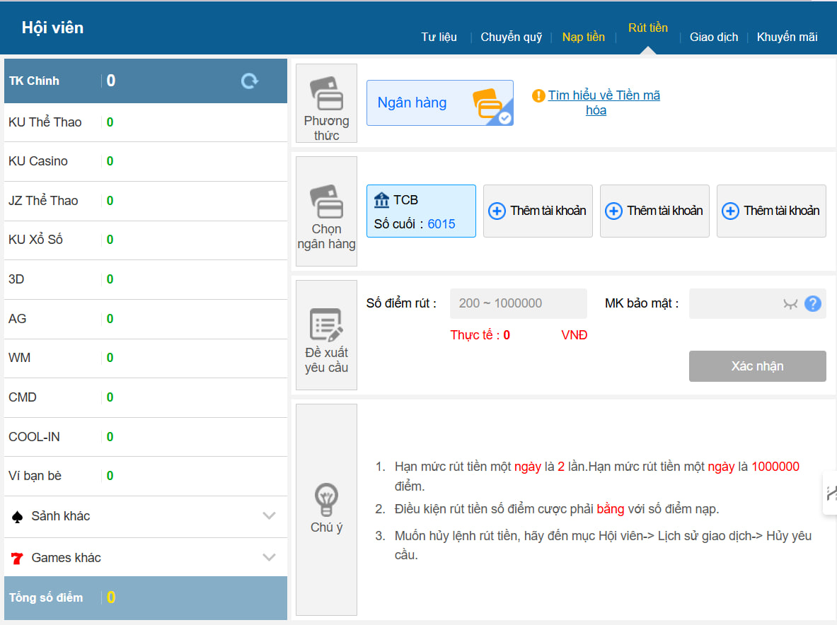 Kubet - Link Trang Chủ Casino Kubet Chính Thức 2025 27 Hiện tại KUBET đang hỗ trợ 2 phương pháp rút tiền chính là qua NGÂN HÀNG và Tiền Mã Hóa (USDT, BNB, BITCOIN)