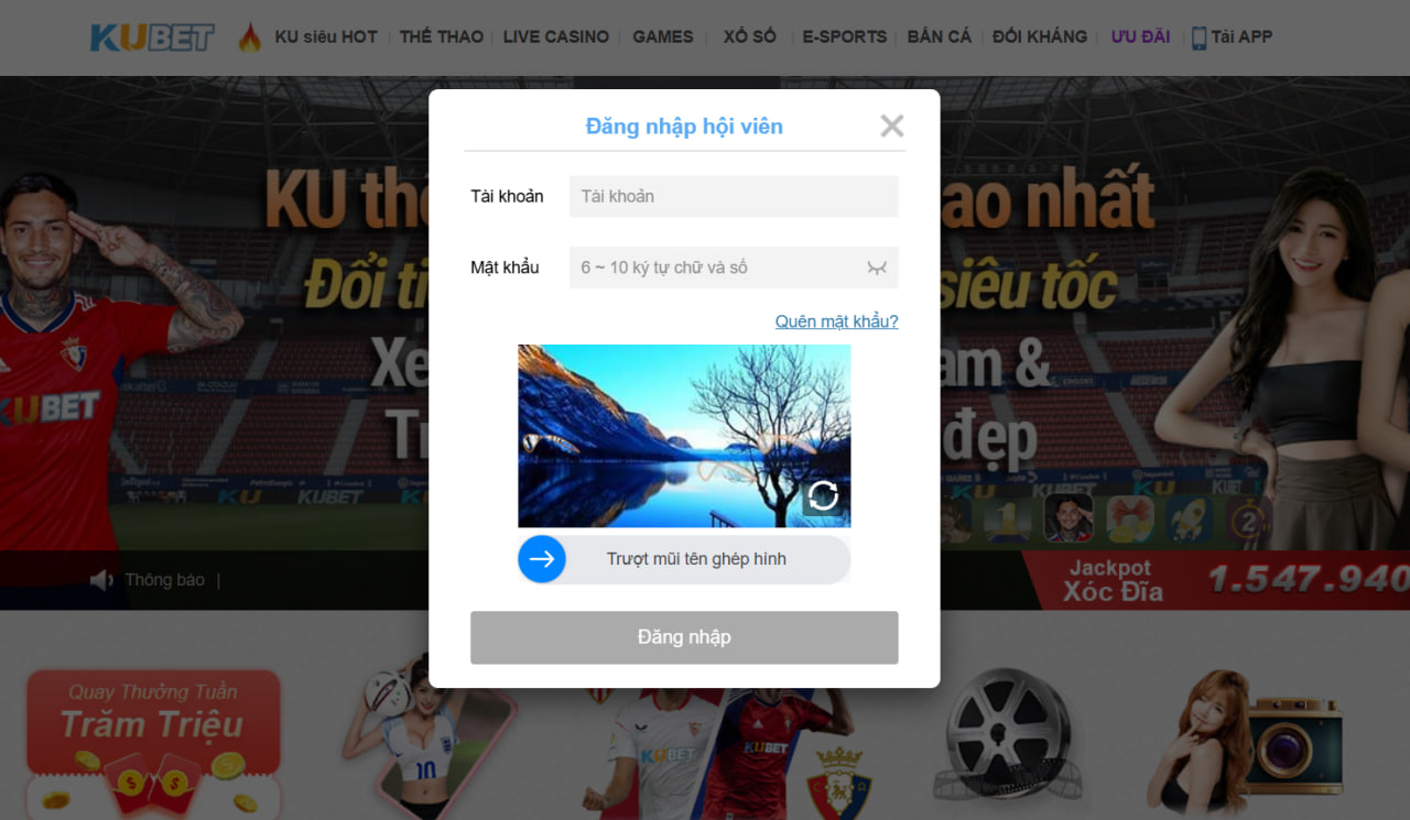 Kubet - Link Trang Chủ Casino Kubet Chính Thức 2025 25 Hãy sử dụng tài khoản vừa đăng ký thành công tiến hành truy cập vào KUBET39.Com để Login vào sảnh KU